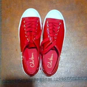 Women's size 7.5 Red Leather Cole Haan Nike Air Sneakers